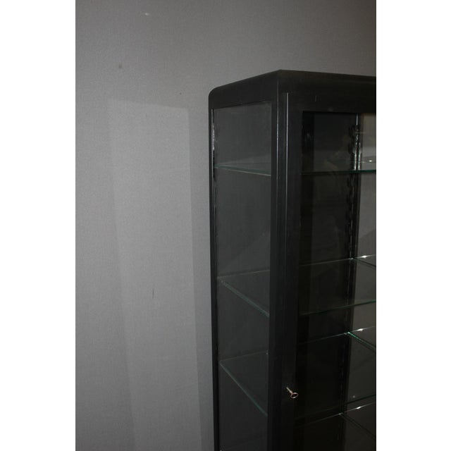 Metal Black Lacquered Iron Display Case, 1950 For Sale - Image 7 of 16
