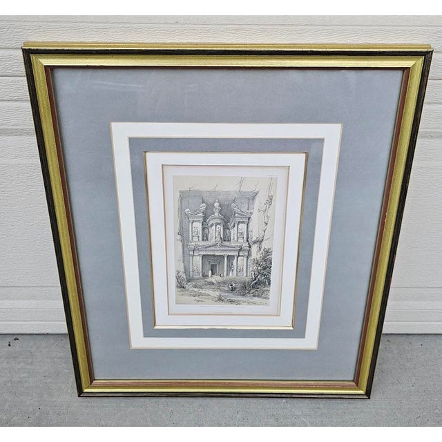 El Khasné, Petra (Plate 92) — David Roberts, 1856 | Original Antique Lithograph For Sale - Image 10 of 12