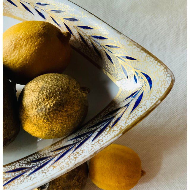 Ceramic Magnificent Antique Derby Porcelain Centerpiece Bowl - English Bone China With Cobalt & Gold, Circa 1820 For Sale - Image 7 of 18
