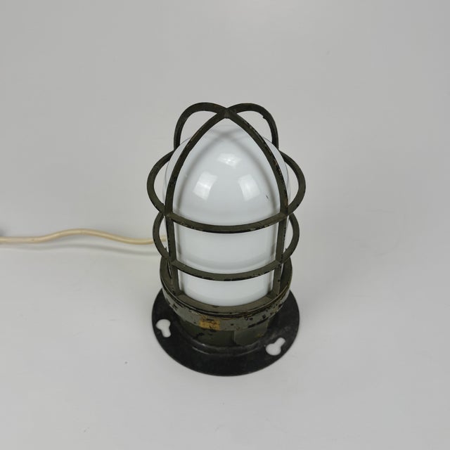 1960s Industrial Proof Cage Nautical Table or Wall Lamp, 1960s For Sale - Image 5 of 6
