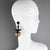 Black Angela Caputi Black and Gold Resin Dangle Clip-on Earrings For Sale - Image 8 of 8