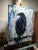 Modern "Raven" Oil and Cold Wax Painting on Canvas For Sale - Image 3 of 3