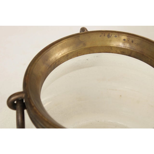 Late 20th Century Neoclassical Style Opaque Glass and Brass Vase For Sale - Image 5 of 12