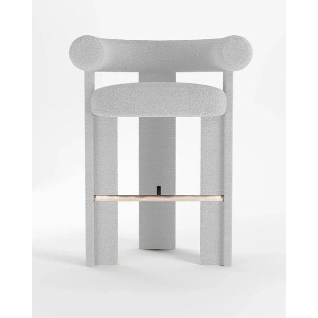 Not Yet Made - Made To Order Collector Modern Fully Upholstered Cassette Bar Chair in Bouclé White by Alter Ego For Sale - Image 5 of 5