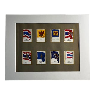 1930 German Cigarette Card Siam Sheet Matted Print For Sale