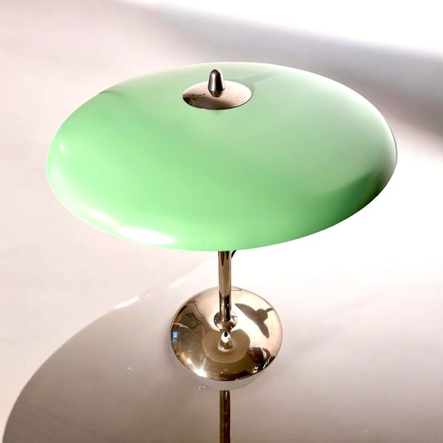 Mid-Century Modern Mid-Century Bauhaus Table Lamp in Green Color, Germany, 1950s For Sale - Image 3 of 11