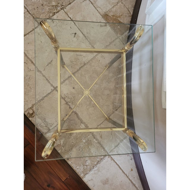 Mid 20th Century Brass and Glass Side Table For Sale - Image 12 of 12