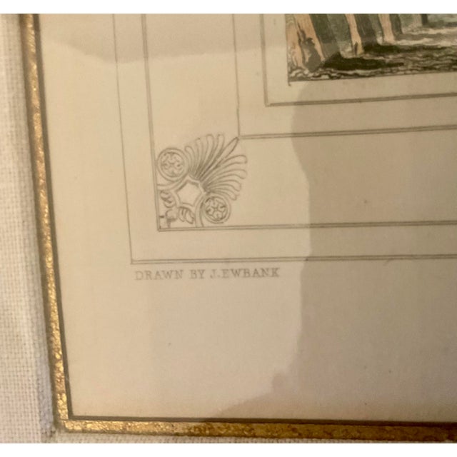 Antique Hand-Colored Engraving of Edinburgh Castle in Ornate Frame For Sale In Palm Springs - Image 6 of 9