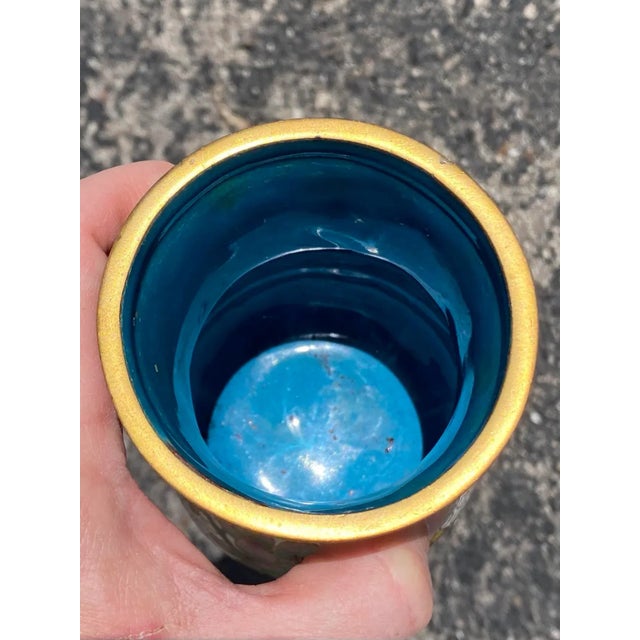 Mid 20th Century Enameled Cloisonné Vase For Sale - Image 4 of 6