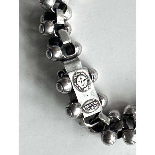1940s Rare Mexican Modern Silver Jewelry Suite Caviar Model William Spratling For Sale - Image 5 of 12