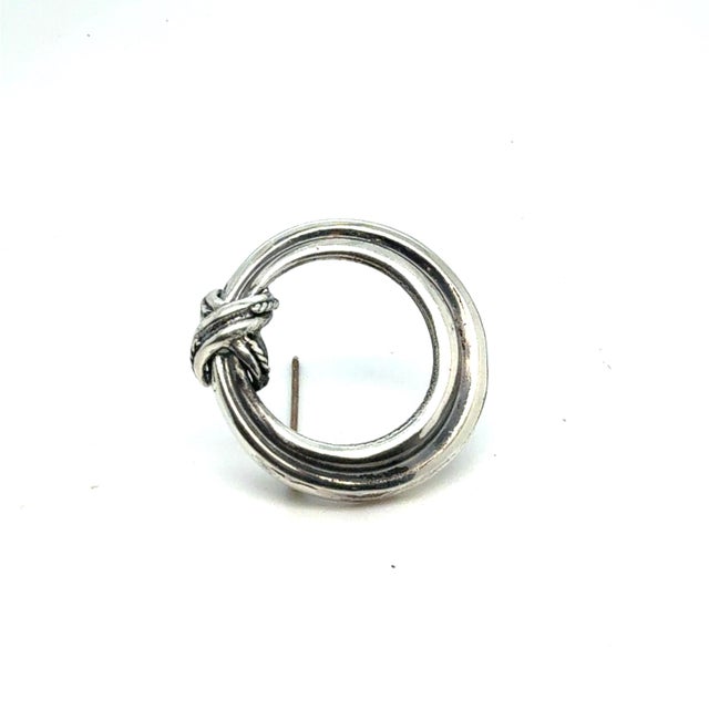 1990s Tiffany & Co Estate Signature Series Brooch Sterling Silver For Sale - Image 11 of 11
