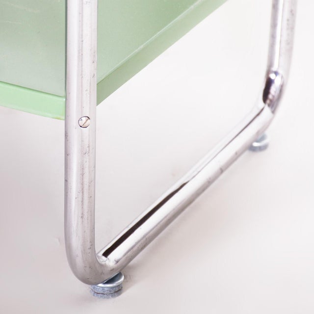 Bauhaus Side Tables in Chrome-Plated Steel and Wood, Czech, 1930s, Set of 2 For Sale - Image 9 of 18
