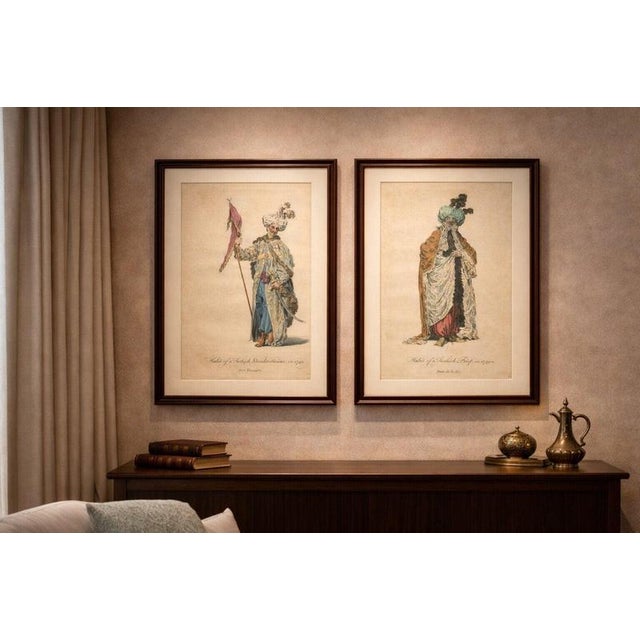 Thomas Jefferys, Ottoman Costume: Standard Bearer & Turkish Priest, 1749, Prints, Set of 2 For Sale - Image 4 of 9