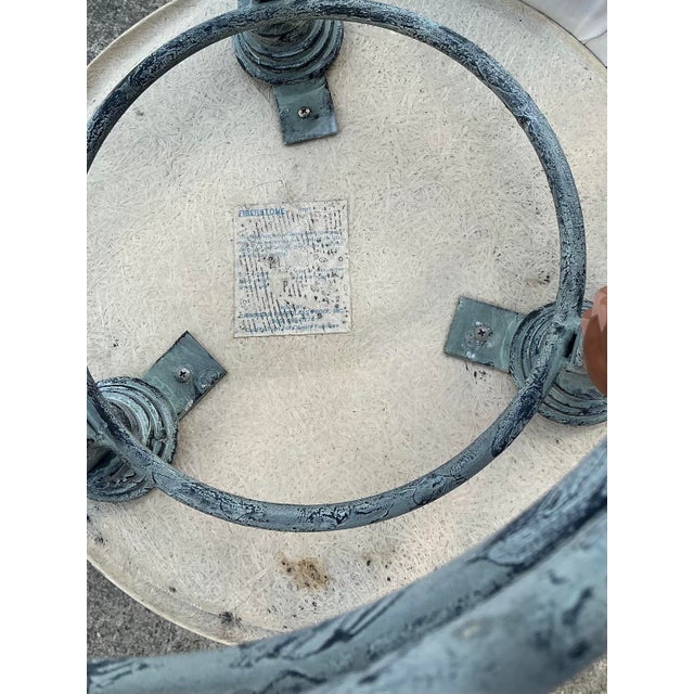 White Vintage Postmodern Cast Aluminum Outdoor Side Table - 895 For Sale - Image 8 of 12