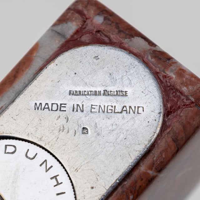 Vintage Italian Pink Marble Dunhill Table Lighter, 1955 For Sale - Image 4 of 18