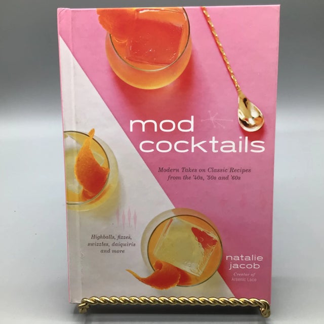 Pink and White Polka Dot Martini Glasses With Mod Cocktail Book - Set of 9 For Sale - Image 11 of 12