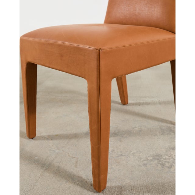 Ralph Lauren Italian Leather Mahogany Dalton Dining Chair For Sale - Image 10 of 17