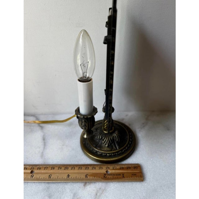 Gold 1980s Guardian Angel Lithophane Victorian Accent Lamp Featuring a Translucent Porcelain Panel Illuminated From Behind For Sale - Image 8 of 11