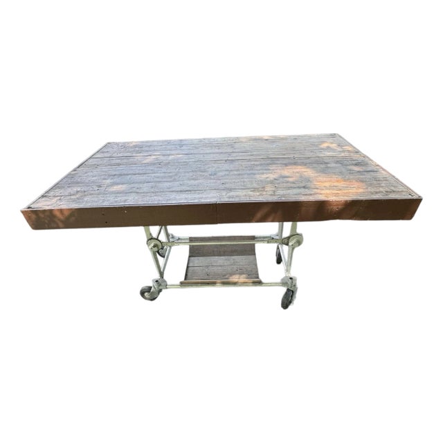Primitive Medical Industrial Repurposed Country Scrub Top Table For Sale
