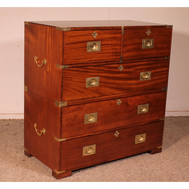 19th Century Naval Chest of Drawers in Light Mahogany For Sale - Image 4 of 13