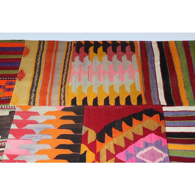 Textile Mid 20th Century Designer Patchwork Rug Crafted From Authentic Anatolian Kilims -5' 7'' X 9' 10'' For Sale - Image 7 of 11