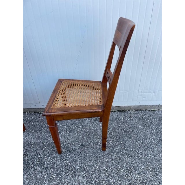 Dining Chairs in Wood and Vienna Straw, Set of 8 For Sale - Image 9 of 10