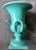 Mid 20th Century Italian Ceramic Pedestal Urn With Handles in Green For Sale - Image 5 of 10