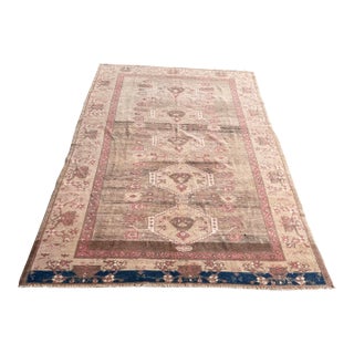 1950s Vintage Turkish Earthy Colors Oushak Area Rug For Sale