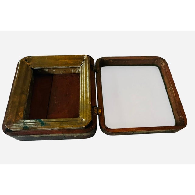 Early 20th Century Early 1900s Russian Hinged Wooden Kiot Icon Case With Glass Front and Hanging Loop For Sale - Image 5 of 12