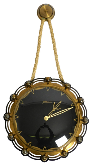 Mid-Century Mechanical Atlanta Wall Clock with 10 Day Movement and Gong Strike in Maritime Design, 1950s
