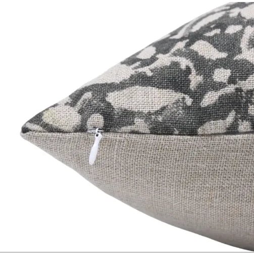 Industrial Fabdivine Hand-Block Printed Decorative Cushion Cover Thick Linen 24x24 Inch- Amar For Sale - Image 3 of 3