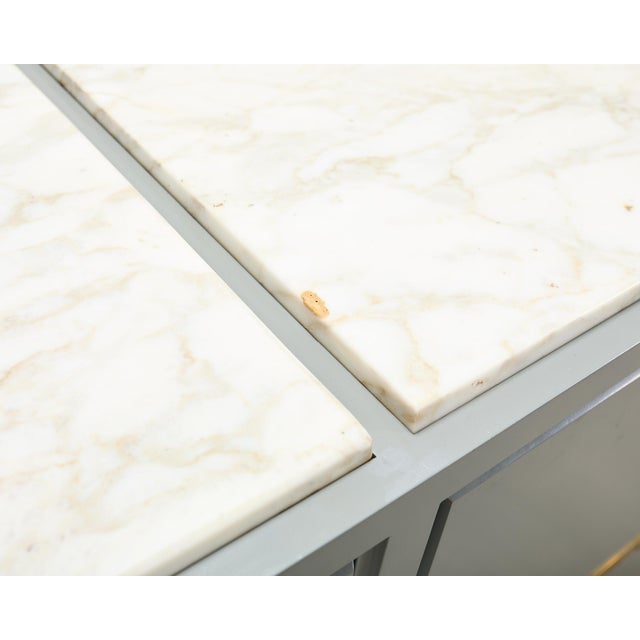Tommi Parzinger Lacquer Marble Top Sideboard Credenza 10 Ft For Sale - Image 13 of 18