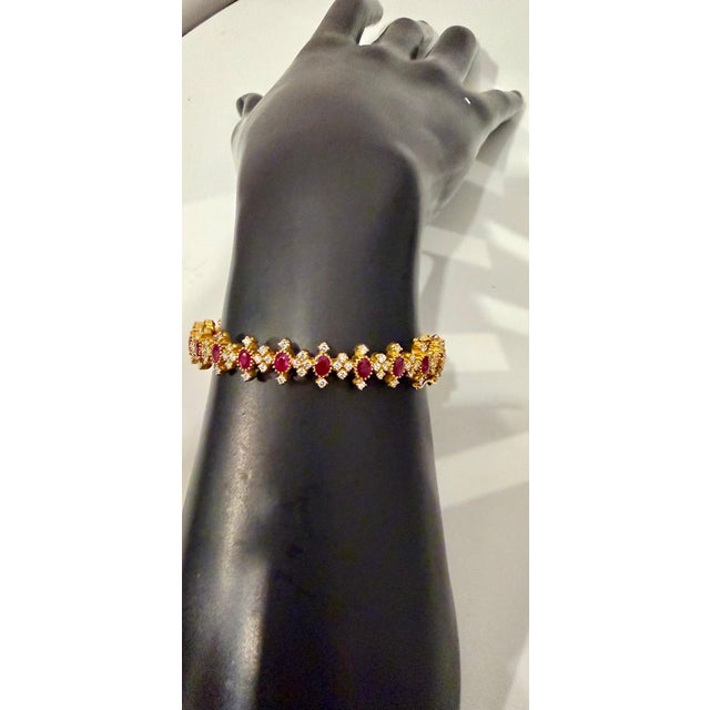 Natural Ruby & 5 Ct Diamond Bangle/Bracelet in 22 Karat Yellow Gold 29.4 Grams For Sale - Image 18 of 18