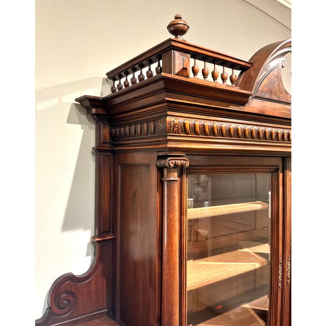 Monumental French Henri II Walnut Buffet à Deux Corps France, Circa 1880–1900, funky carved solid walnut, six doors, two...