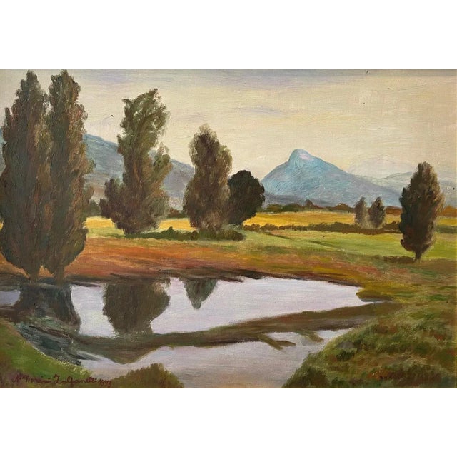Contemporary Morini Zolfanelli, Near Jussy, Switzerland, Oil on Wood, 1993 For Sale - Image 3 of 10