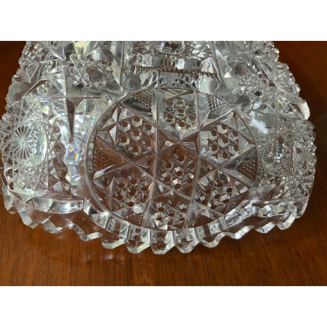 1950s 1950s Saw Tooth Cut Crystal Bowl For Sale - Image 5 of 7