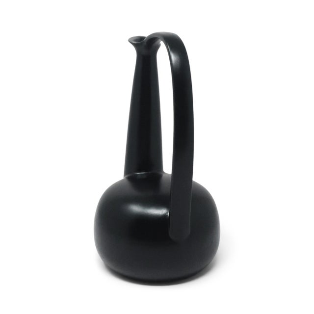 1990s 1990s Italian Bucchero Ceramic "Gubbio" Swan-Neck Jug by Gio Ponti for Neoponti/Costantino For Sale - Image 5 of 8