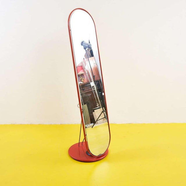 Metal Vintage Mirror with Metal Base For Sale - Image 7 of 7