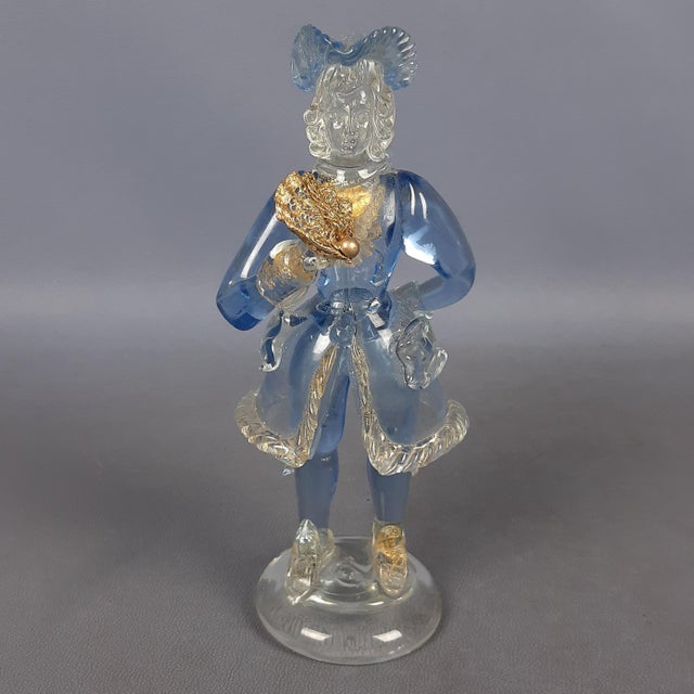 Murano Glass Goldonian Figure with Fan, 1970s For Sale - Image 16 of 16