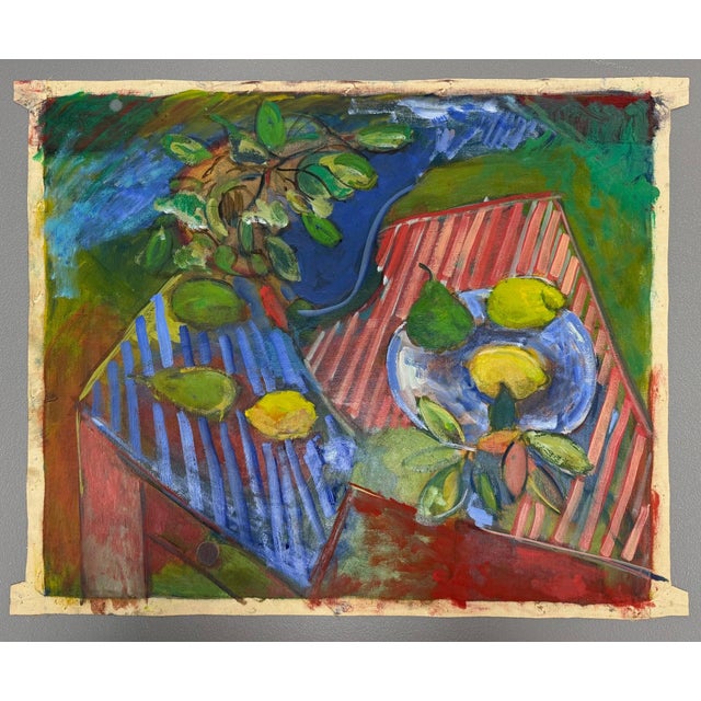 Title: Untitled Artist: Unknown Year: 20th Century Medium: Acrylic on Canvas Cloth This untitled acrylic painting shows a...