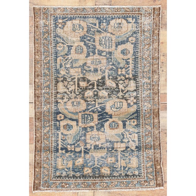 Early 20th Century Antique-Worn Persian Hamadan Rug- 02'07 X 03'09 For Sale - Image 9 of 9
