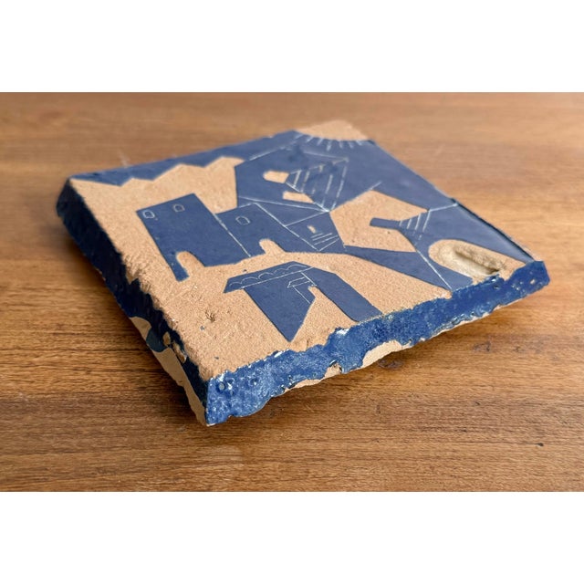 Abstract Late 20th Century Southwestern Pottery Adobe Coaster Tile For Sale - Image 3 of 7
