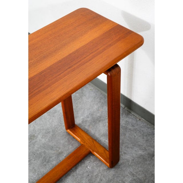 Mid Century Modern Console Table Teak Solid Wood Denmark Vintage Rectangular MCM For Sale - Image 9 of 12