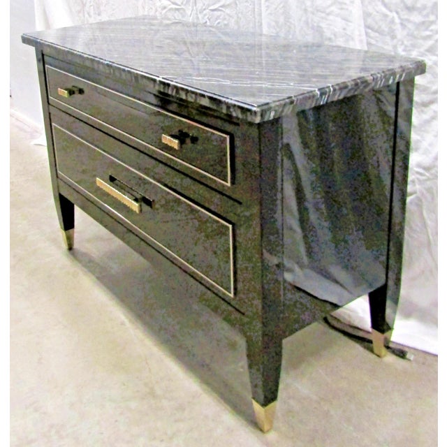 Black New Caracole Black Marble Modern en Vogue Nightstand Sig-419-065 For Sale - Image 8 of 12