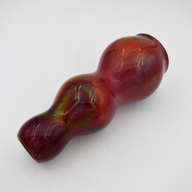 Antique Red Lustre Glazed Art Pottery Vase With Iridescence For Sale In Los Angeles - Image 6 of 8