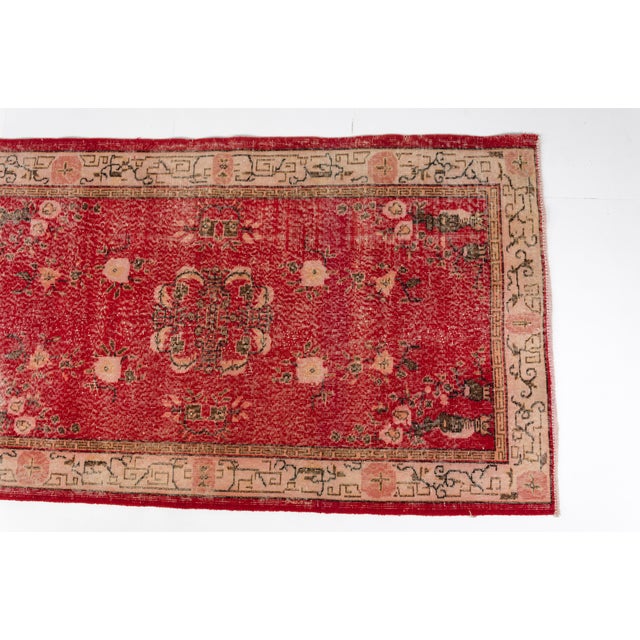 Red Antique Oushak Wool Carpet For Sale - Image 10 of 10