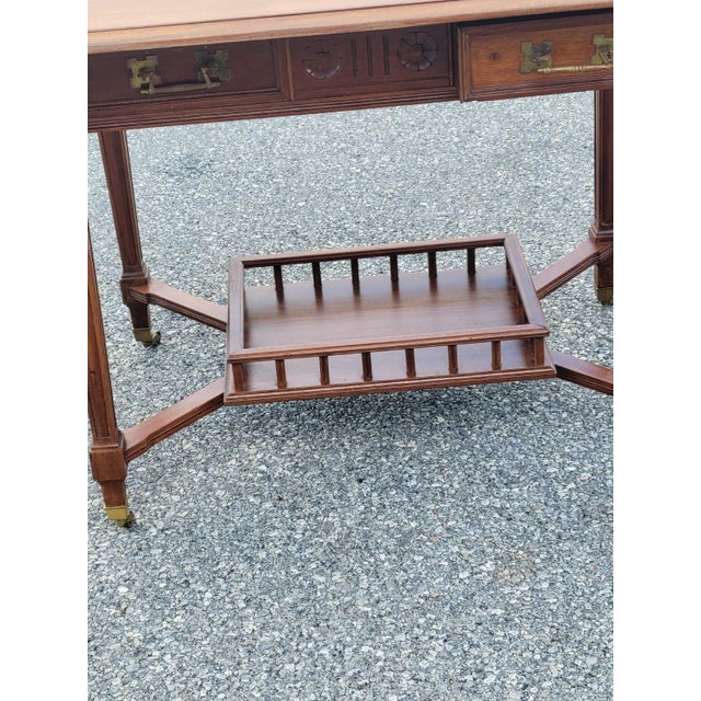 19th Century French Solid Cherry Partner Desk. For Sale - Image 15 of 17
