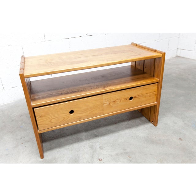Elm Low Coffee Table with Drawer from Maison Regain, 1960s For Sale - Image 9 of 18