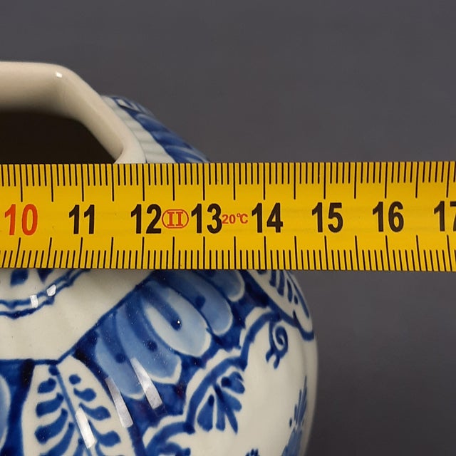 Vintage Porcelain Potiche Vase with Blue Lion Lid from Royal Delft For Sale - Image 10 of 12