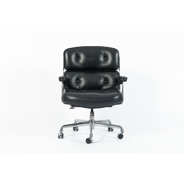 Eames Herman Miller Time Life Black Leather Office Chair 2017 For Sale - Image 12 of 14